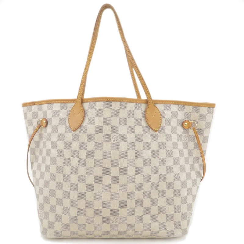 Louis Vuitton Damier Azur Neverfull MM Tote Bag Hand Bag N51107